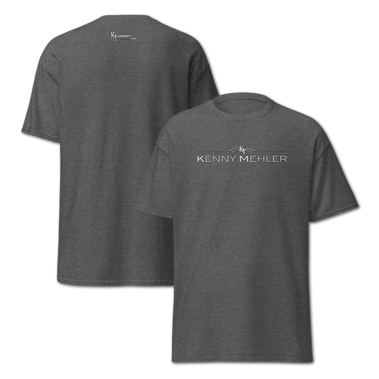 Gray t-shirt with 'Kenny Mehlert' logo on a transparent background