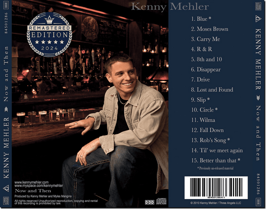 Album cover with a man sitting at a bar, featuring a list of songs on the right side.