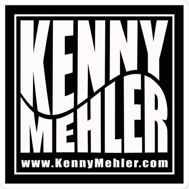Logo with 'Kenny Mehler' and website URL on a black background