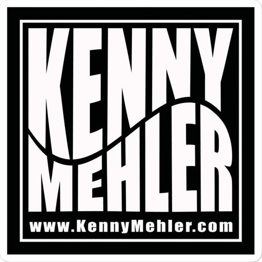 Logo with 'Kenny Mehler' and website URL on a black background