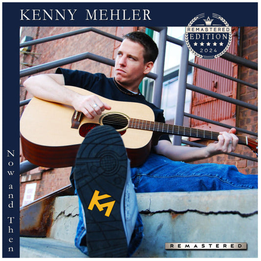 Album cover featuring a person playing guitar with text and branding elements.